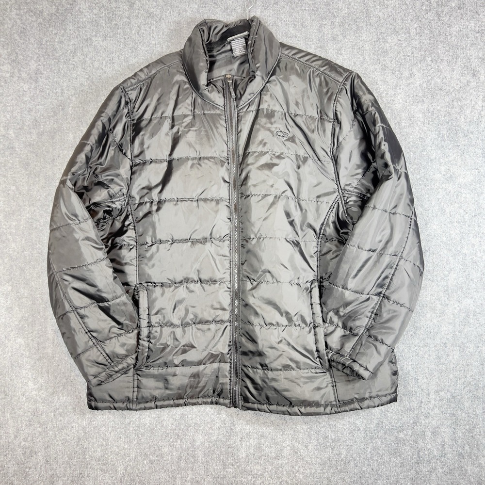 CB Brand Black Quilted Puffer Jacket Full Zip Stand Collar Lightweight